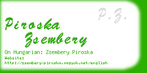 piroska zsembery business card